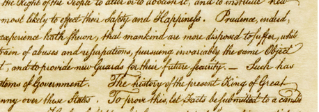 A small clip of the American declaration of independence.